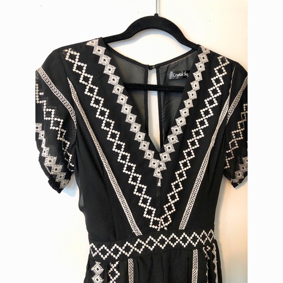 Pants - Embroidered duster romper